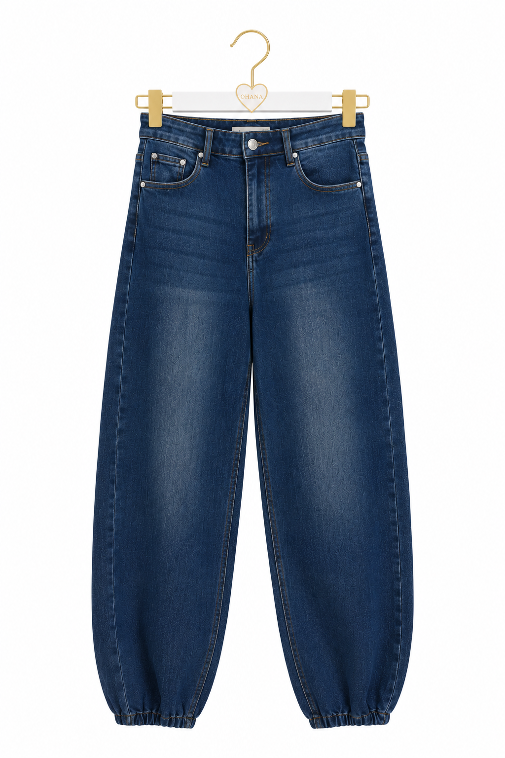 Pantalón Bombacho Denim Oscuro