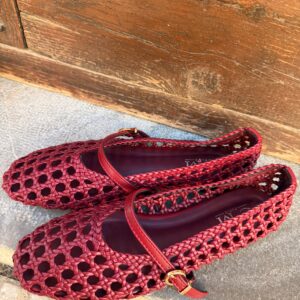 Bailarina Rejilla Burgundy
