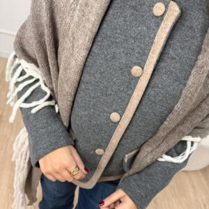 Poncho Bicolor Flecos